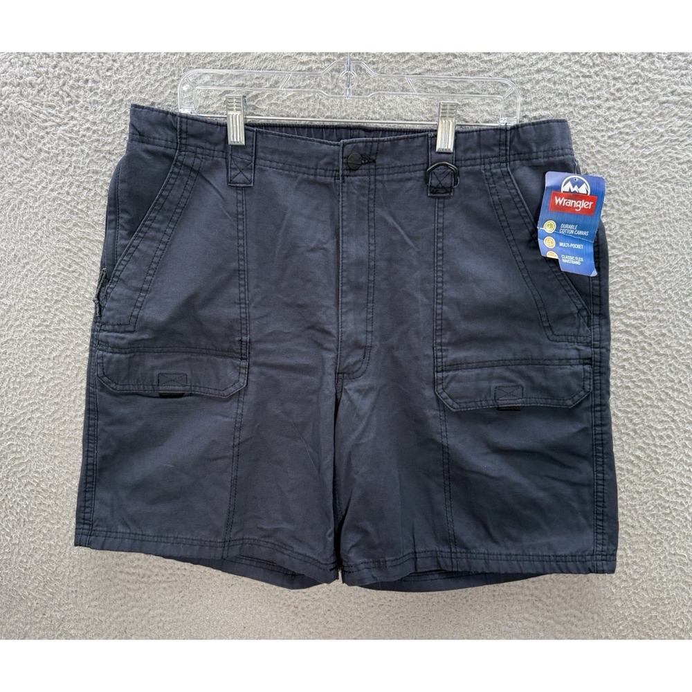 Wrangler Shorts Mens 38 Blue Duck Canvas Hiker Cargo Short Outdoors Camping NEW
